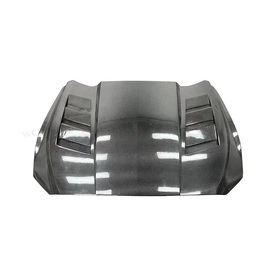 AC Style Front Hood for  Mustang 2015-2017 Carbon Fiber Body Kits Front Engine Hoods Bonnet Cover Car Bodykit